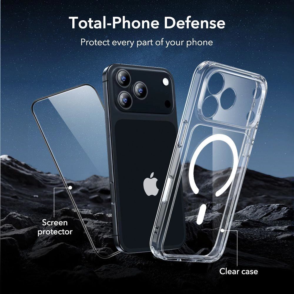 MagSafe Case for Apple iPhone 17 Pro, ESR, Classic Hybrid with Screen Protector, Transparent