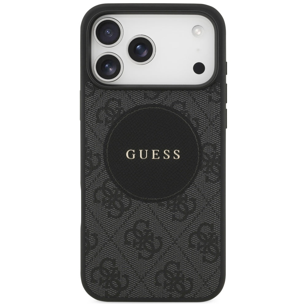 MagSafe Case for Apple iPhone 17 Pro, Guess, 4G Circle Classic Logo, Black