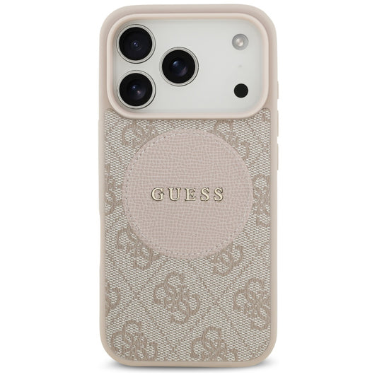 MagSafe Case for Apple iPhone 17 Pro, Guess, 4G Circle Classic Logo, Pink
