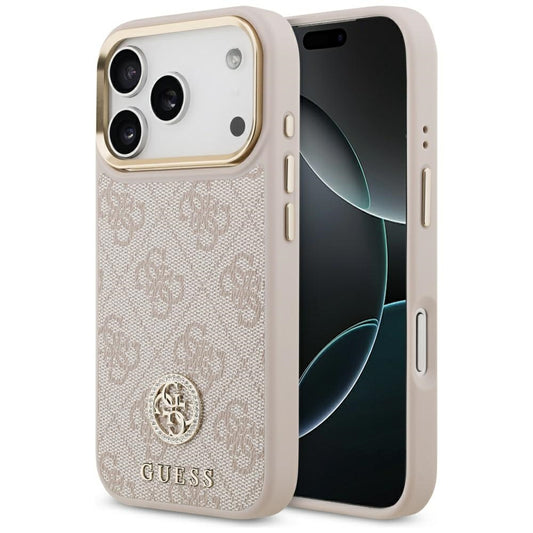 MagSafe Case for Apple iPhone 17 Pro, Guess, 4G Strass Logo, Pink