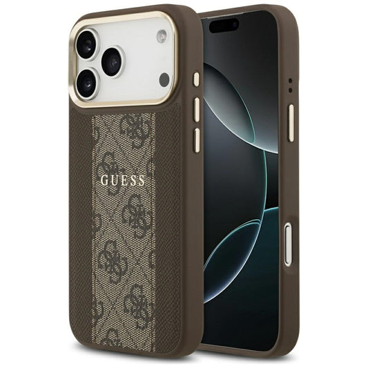 MagSafe Case for Apple iPhone 17 Pro, Guess, 4G Stripe, Brown
