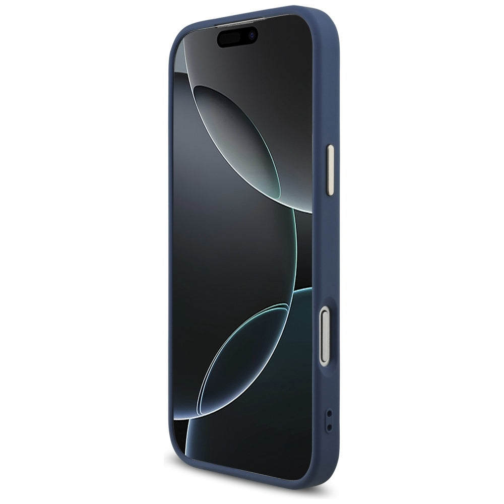 MagSafe Case for Apple iPhone 17 Pro, Guess, 4G Triangle Logo, Golden Blue
