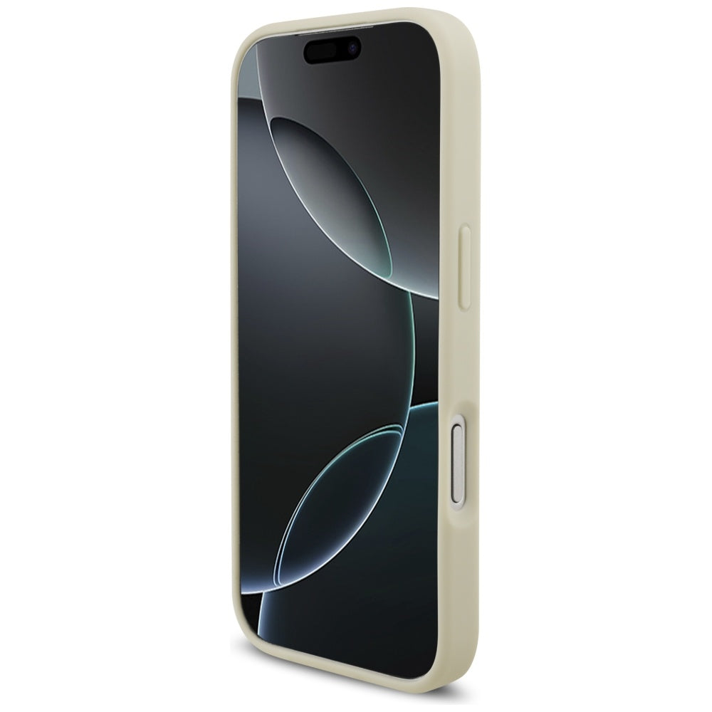 MagSafe Case for Apple iPhone 17 Pro, Guess, Croco Triangle Logo, Gold