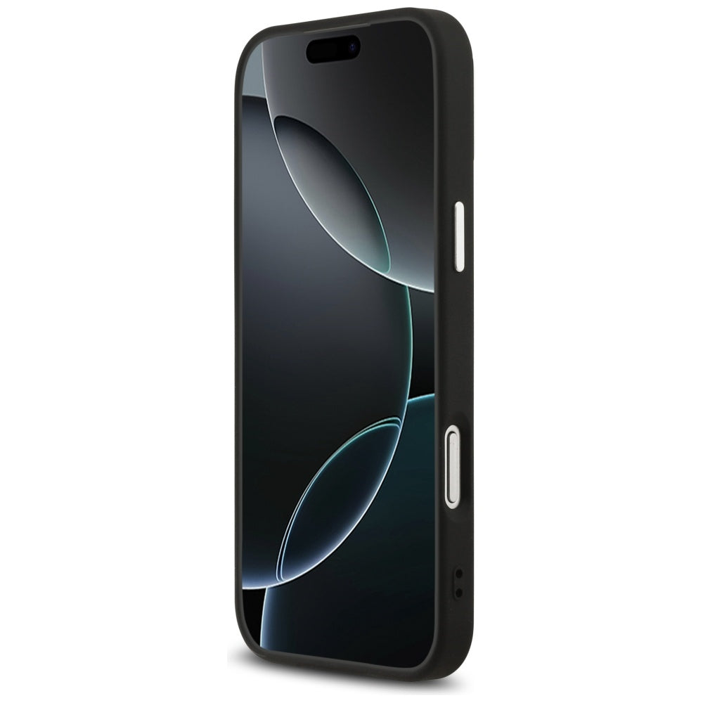 MagSafe Case for Apple iPhone 17 Pro, Guess, Grained Triangle Logo, Black