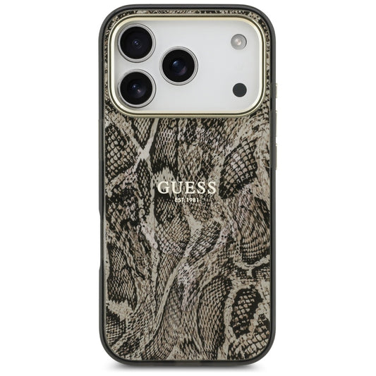MagSafe Case for Apple iPhone 17 Pro, Guess, Python Pattern, Brown
