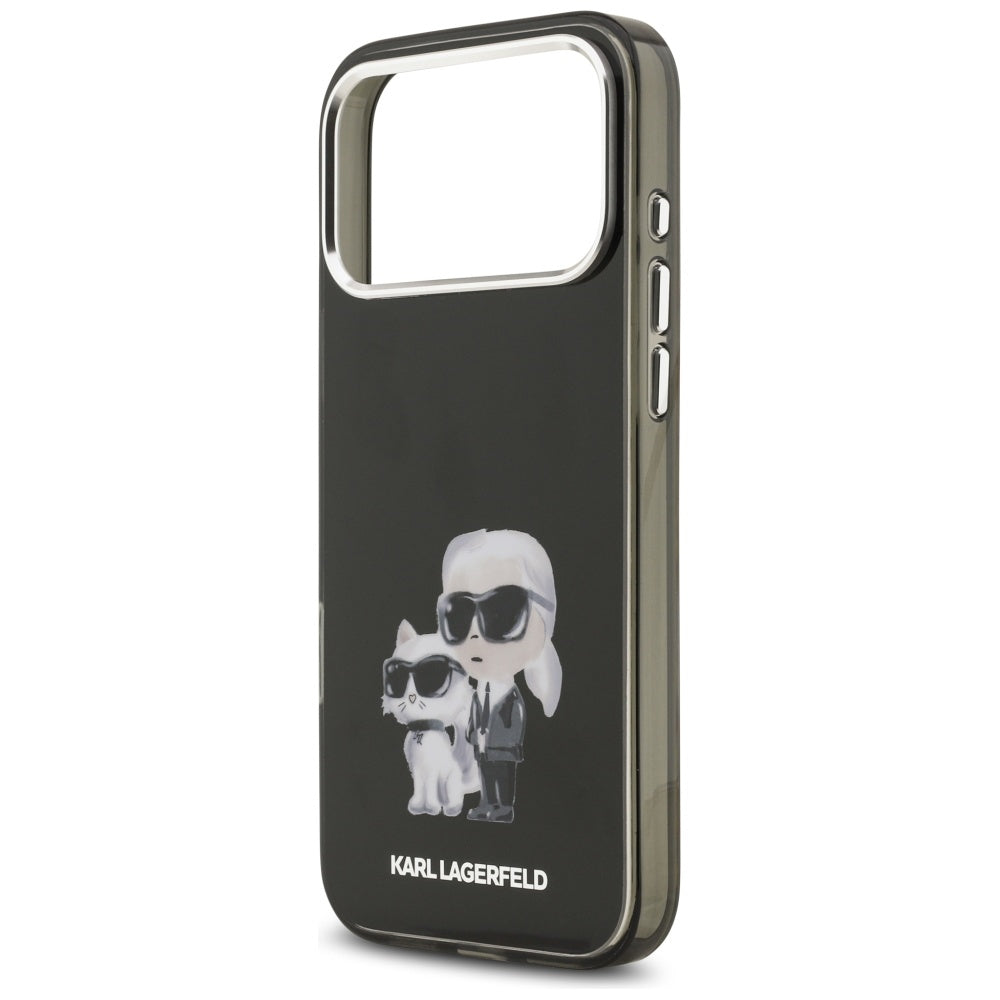 MagSafe Case for Apple iPhone 17 Pro, Karl Lagerfeld, IML Aquarelle Karl & Choupette Logo, Black