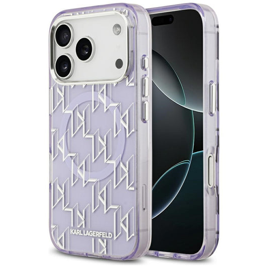 MagSafe Case for Apple iPhone 17 Pro, Karl Lagerfeld, IML KL Monogram, Purple