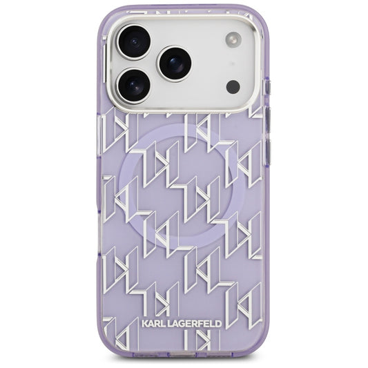 MagSafe Case for Apple iPhone 17 Pro, Karl Lagerfeld, IML KL Monogram, Purple