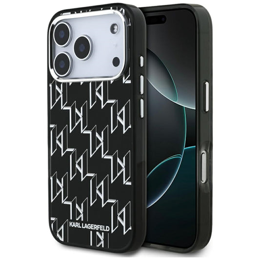 MagSafe Case for Apple iPhone 17 Pro, Karl Lagerfeld, IML KL Monogram, Black