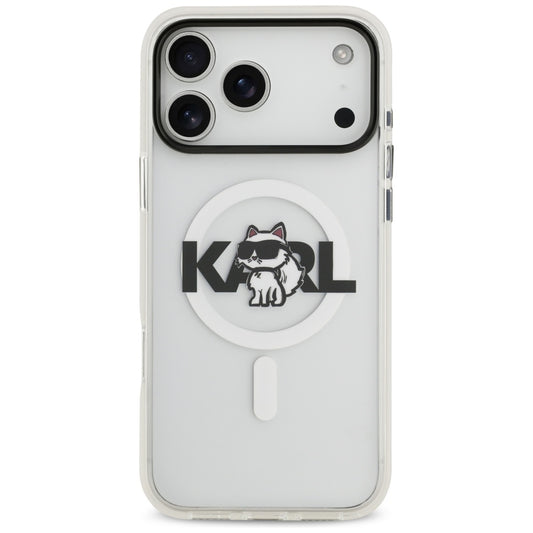 MagSafe Case for Apple iPhone 17 Pro, Karl Lagerfeld, IML Sketch Logo Choupette, Transparent