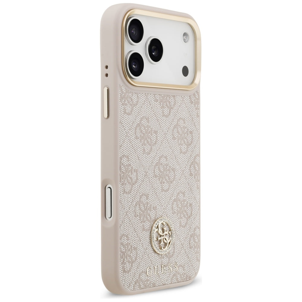 MagSafe Case for Apple iPhone 17 Pro Max, Guess, 4G Strass Logo, Pink