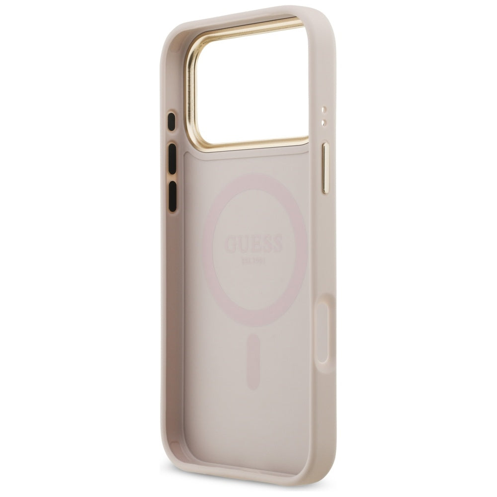 MagSafe Case for Apple iPhone 17 Pro Max, Guess, 4G Strass Logo, Pink