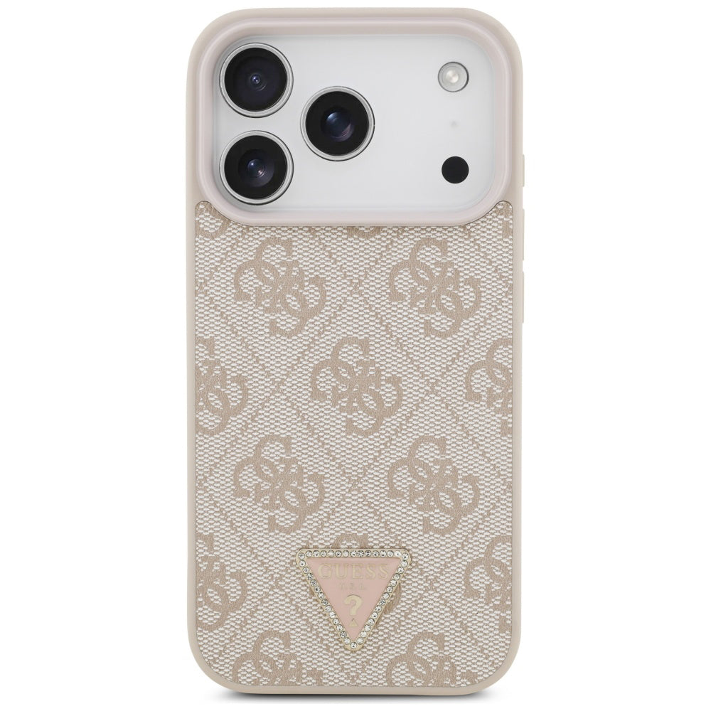 MagSafe Case for Apple iPhone 17 Pro Max, Guess, 4G Triangle Strass, Pink