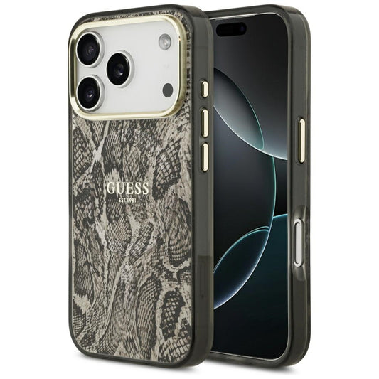 MagSafe Case for Apple iPhone 17 Pro Max, Guess, Python Pattern, Brown