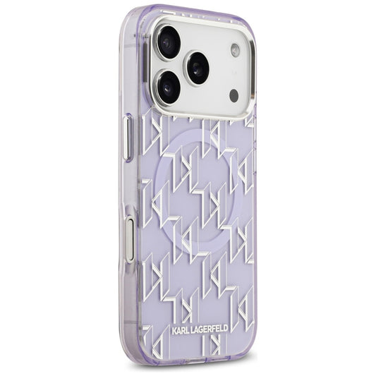 MagSafe Case for Apple iPhone 17 Pro Max, Karl Lagerfeld, IML KL Monogram, Purple