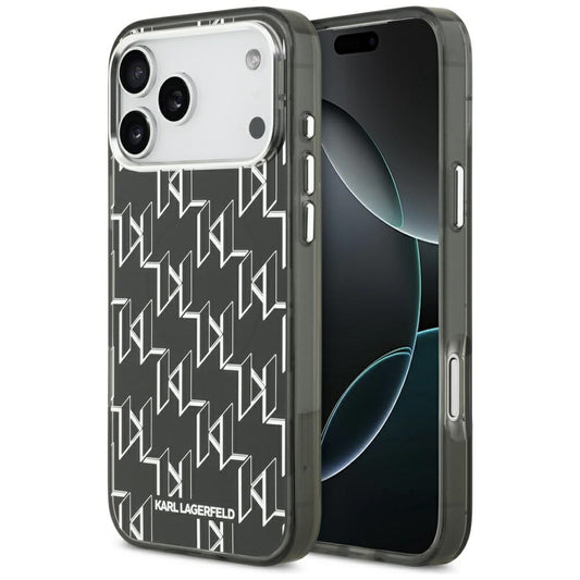 MagSafe Case for Apple iPhone 17 Pro Max, Karl Lagerfeld, IML KL Monogram, Black
