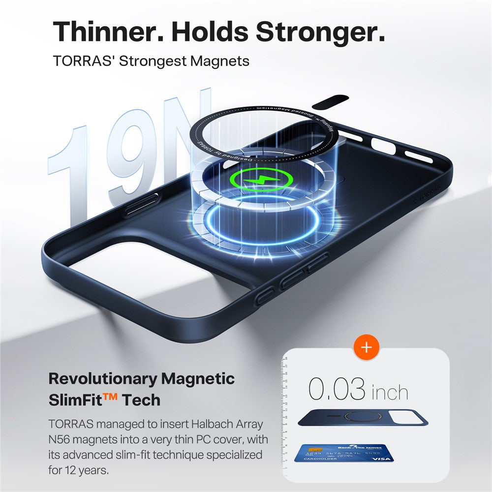 MagSafe Case for Apple iPhone 17 Pro Max, Torras, SlimFit, Navy Blue