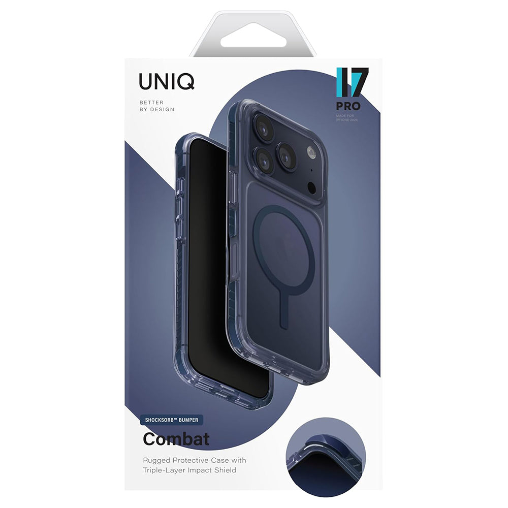 MagSafe Case for Apple iPhone 17 Pro Max, UNIQ, Combat MagClick, Blue