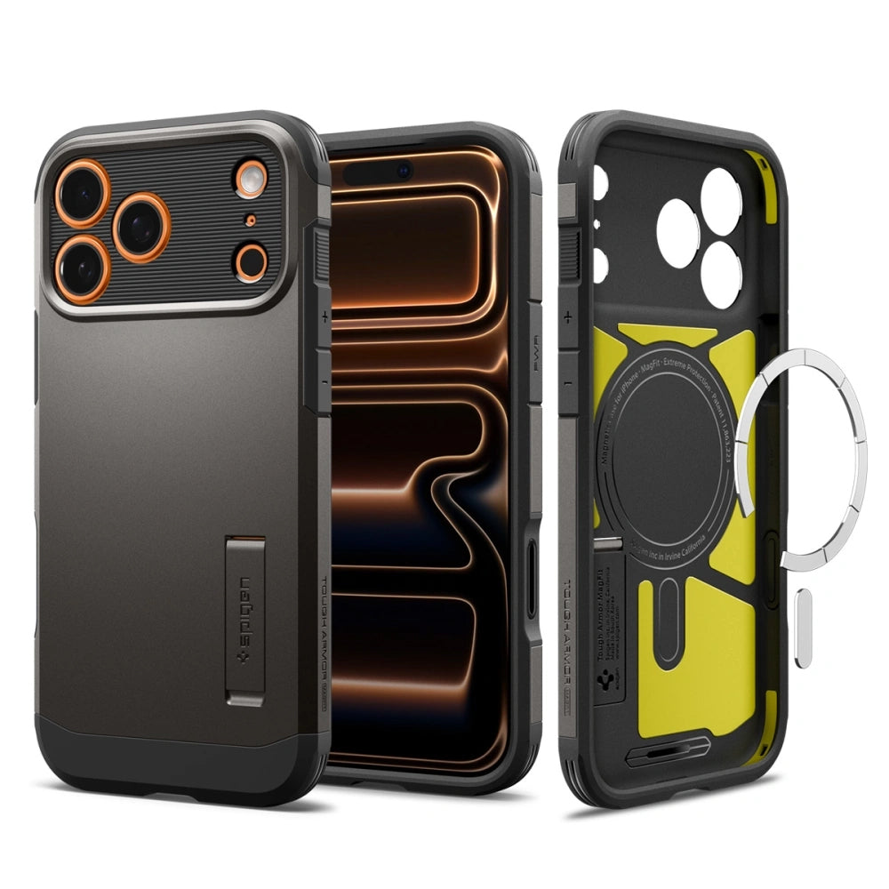MagSafe Case for Apple iPhone 17 Pro, Spigen, Tough Armor T, Gray ACS10362