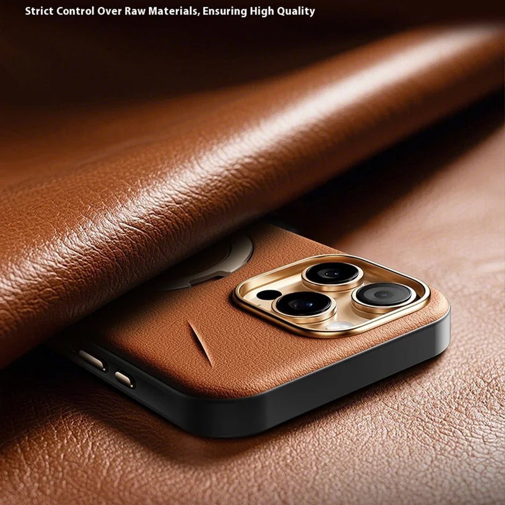 MagSafe Case for Apple iPhone 17 Pro, Torras, QPRO Leather, Brown