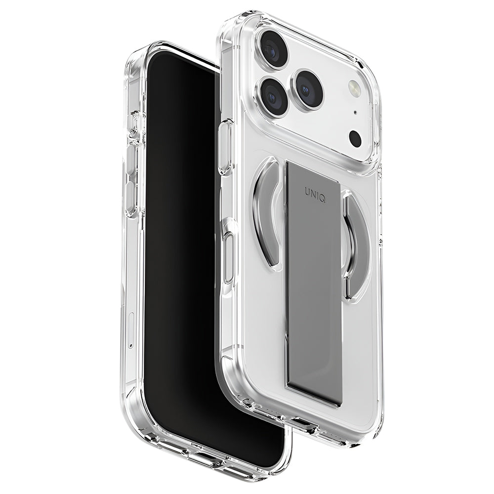 MagSafe Case for Apple iPhone 17 Pro, UNIQ, Heldro Air MagClick, Transparent Grey