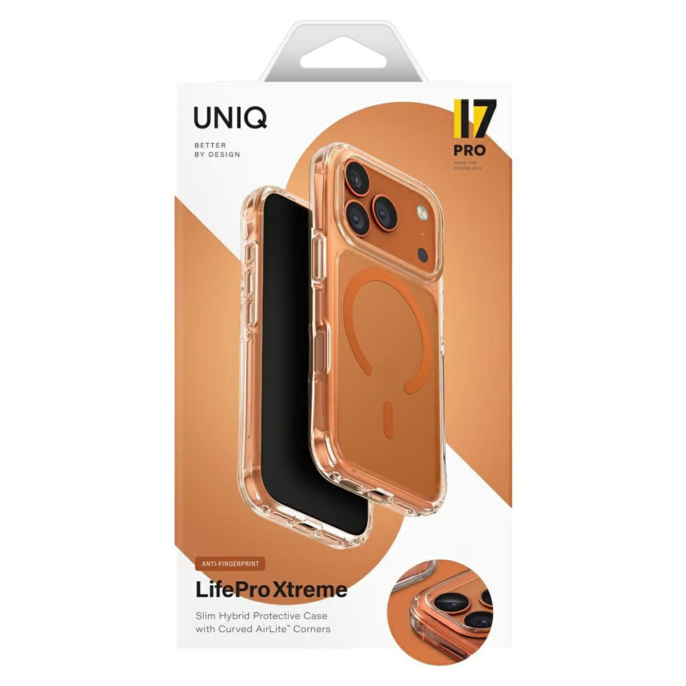 MagSafe Case for Apple iPhone 17 Pro, UNIQ, LifePro Xtreme MagClick, Orange