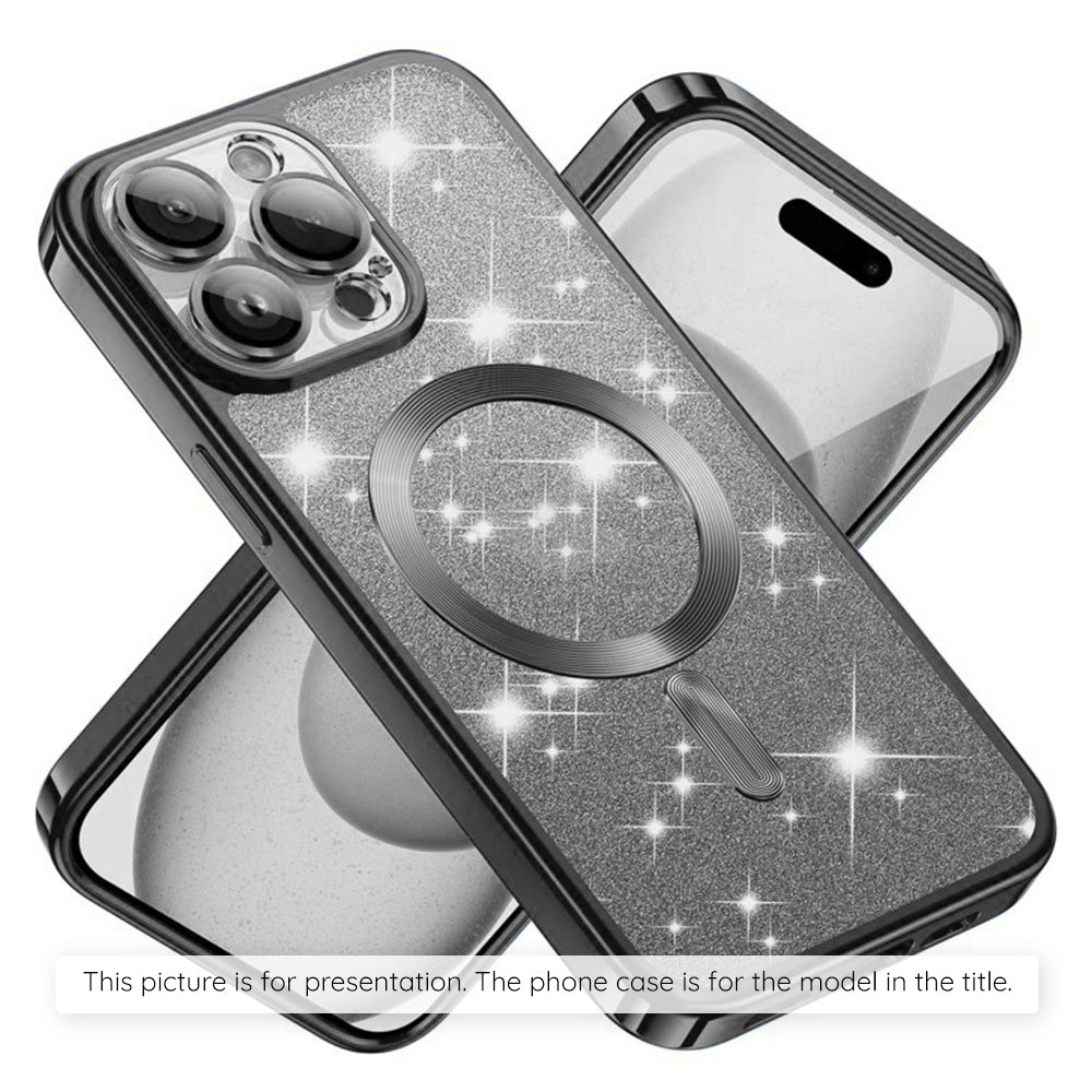 MagSafe Case for Apple iPhone 17, Techsuit, Luxury Glitter, Black
