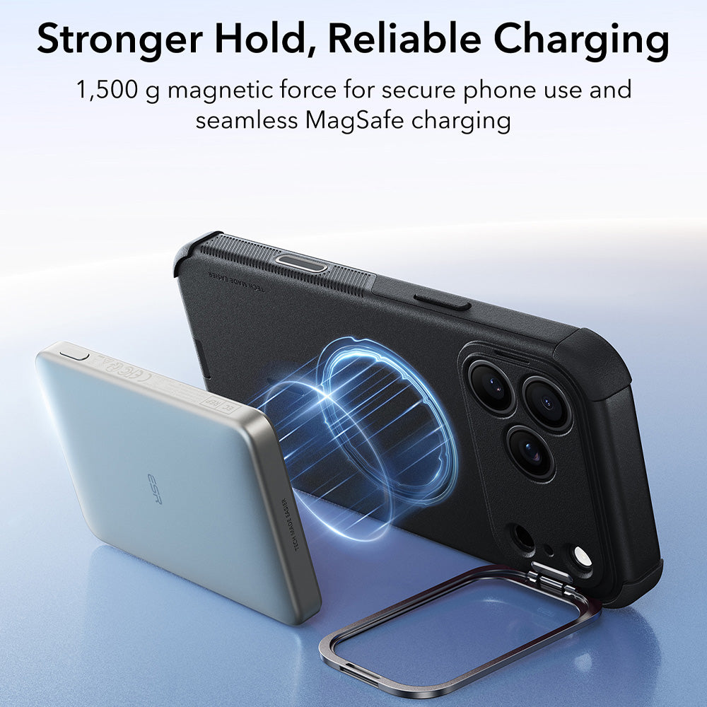 MagSafe Case for Apple iPhone 18 Pro / 17 Pro, ESR, Cyber Armor Kickstand, Black