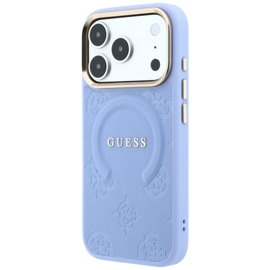 MagSafe Case for Apple iPhone 18 Pro Max / 17 Pro Max, Guess, Saffiano Peony Ring, Blue