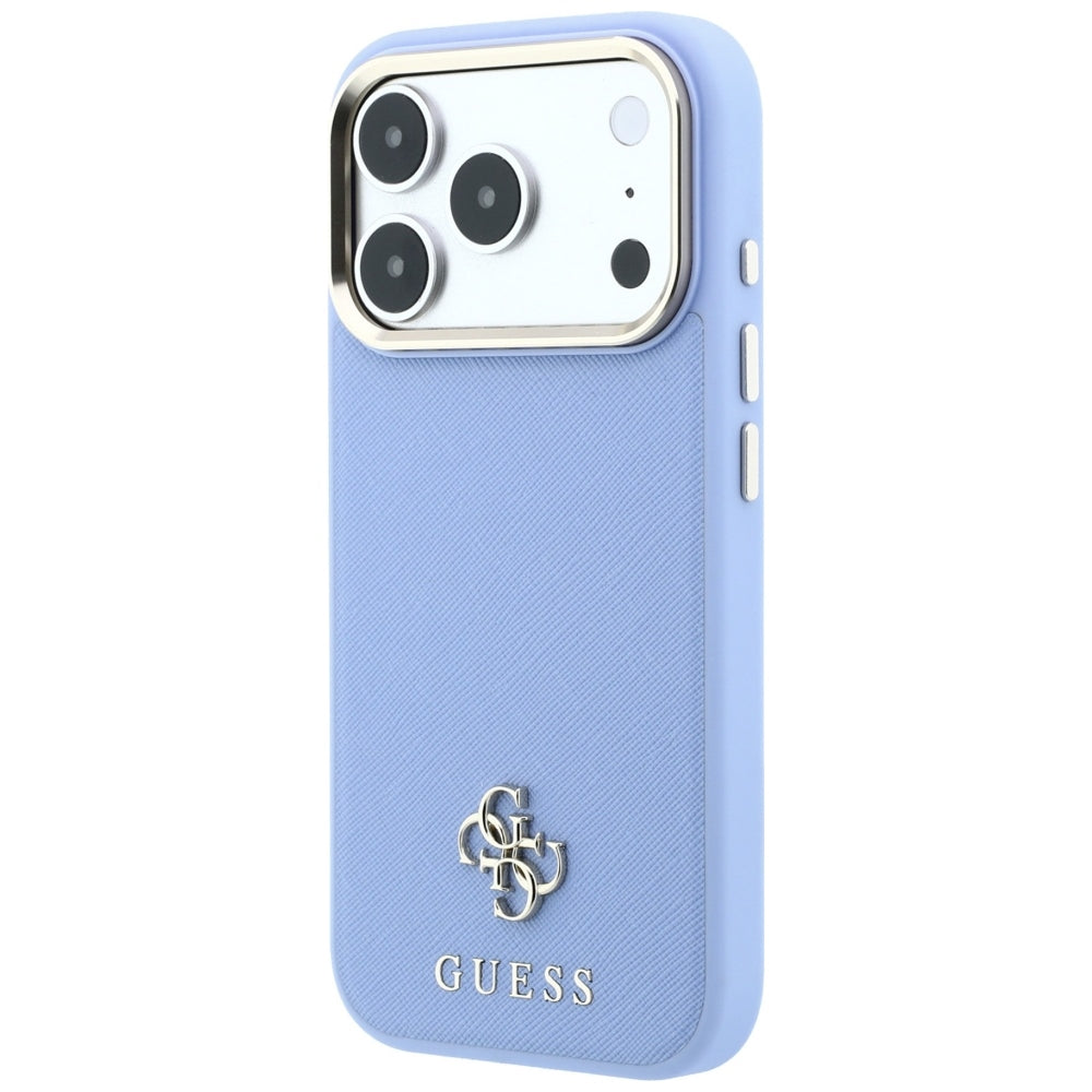 MagSafe Case for Apple iPhone 18 Pro Max / 17 Pro Max, Guess, Saffiano Small 4G Classic, Blue