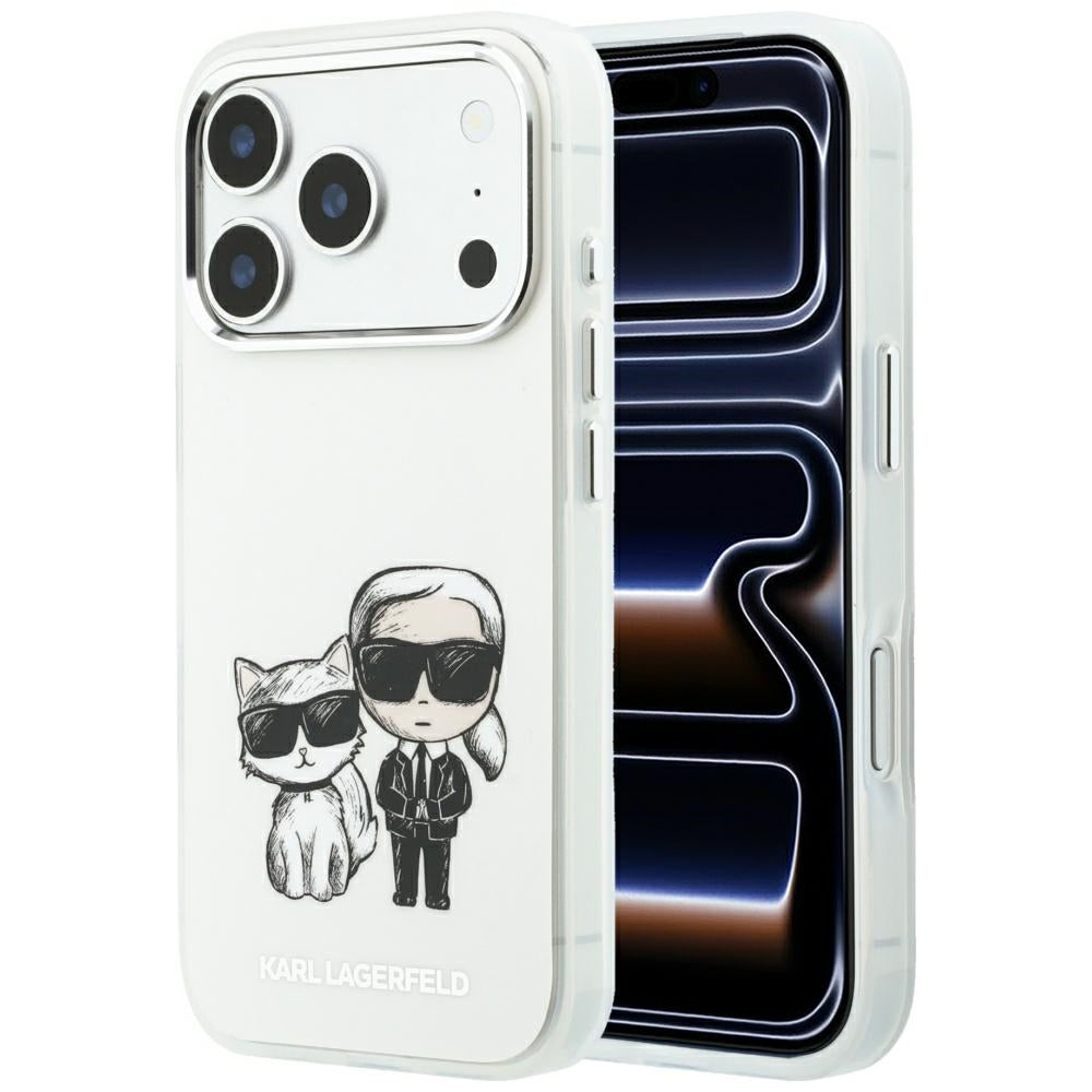 MagSafe Case for Apple iPhone 18 Pro Max / 17 Pro Max, Karl Lagerfeld, IML KC Bodies Sketch Print, Beige