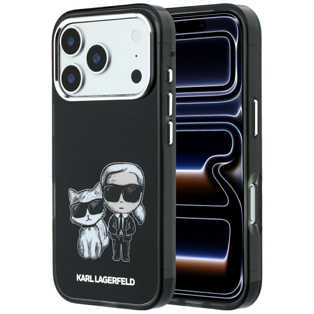 MagSafe Case for Apple iPhone 18 Pro Max / 17 Pro Max, Karl Lagerfeld, IML KC Bodies Sketch Print, Black