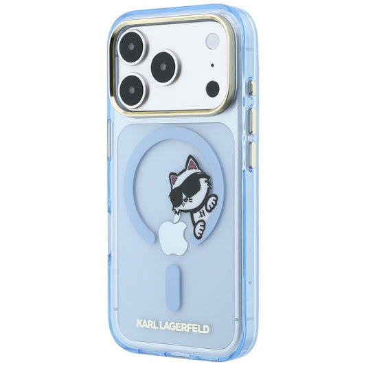 MagSafe Case for Apple iPhone 18 Pro Max / 17 Pro Max, Karl Lagerfeld, IML Peekaboo Print and Metal Frame, Blue