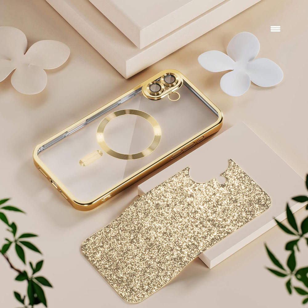 MagSafe Case for Samsung Galaxy A27 5G, Techsuit, Luxury Glitter, Gold