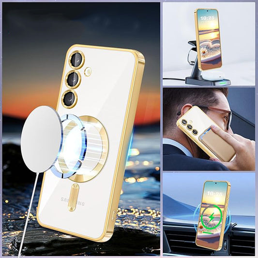 MagSafe Case for Samsung Galaxy A35 5G A356, Techsuit, Luxury Crystal, Black