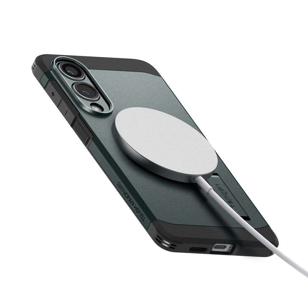 MagSafe Case for Samsung Galaxy S25 Edge S937, Spigen, Tough Armor, Green ACS09424