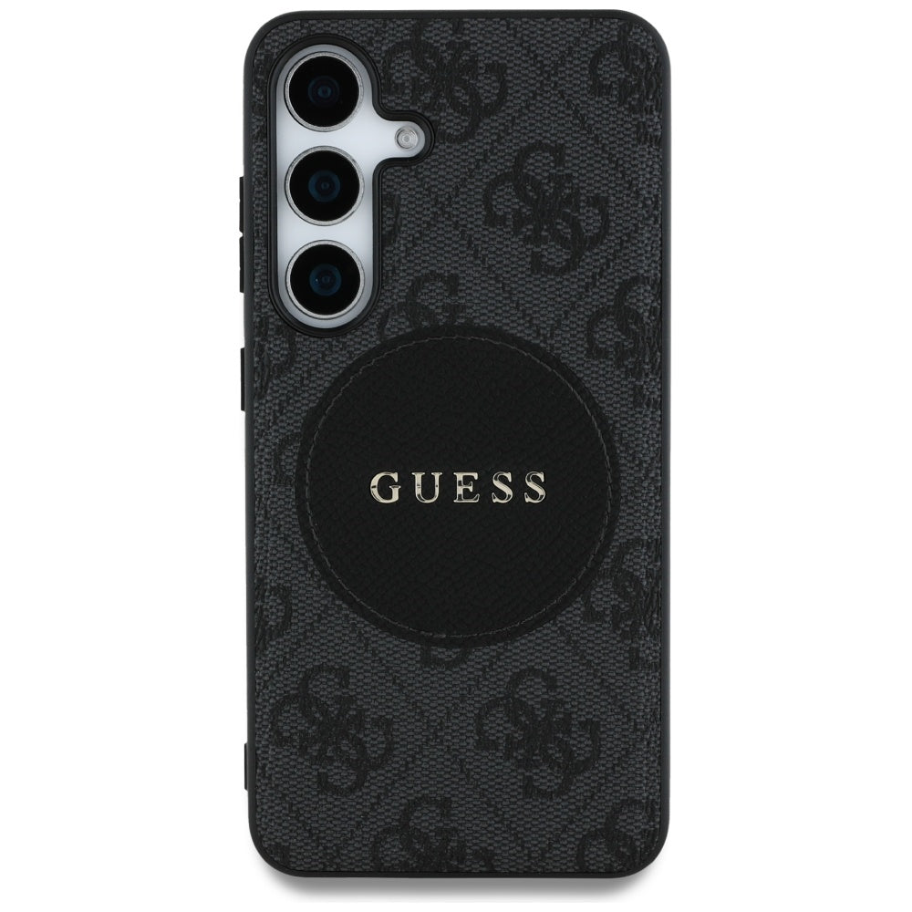 MagSafe Case for Samsung Galaxy S25+ S936, Guess, 4G Circle Classic Logo, Black