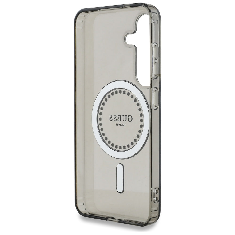 MagSafe Case for Samsung Galaxy S25 S931, Guess, IML Rhinestone, Black
