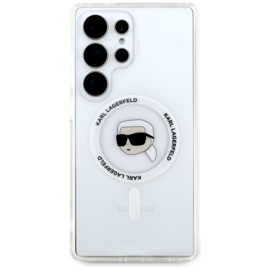 MagSafe Case for Samsung Galaxy S25 Ultra S938, Karl Lagerfeld, IML Karl's Head, White