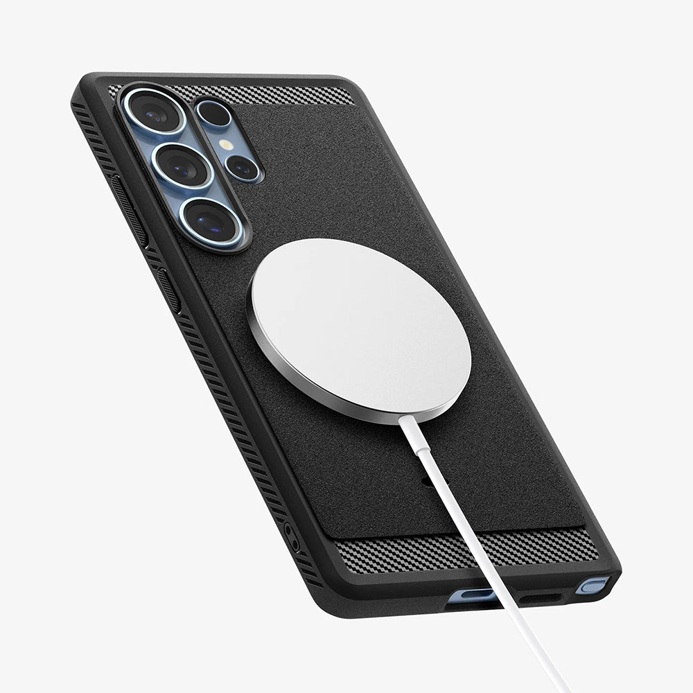 MagSafe Case for Samsung Galaxy S25 Ultra S938, Spigen, Rugged Armor, Matte Black ACS08951