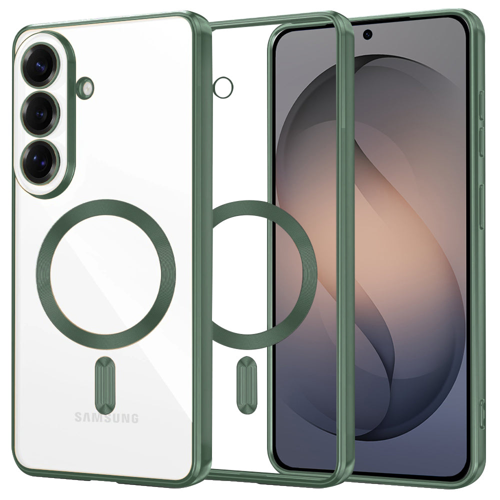 MagSafe Case for Samsung Galaxy S26 S942, Techsuit, Luxury Crystal, Dark Green