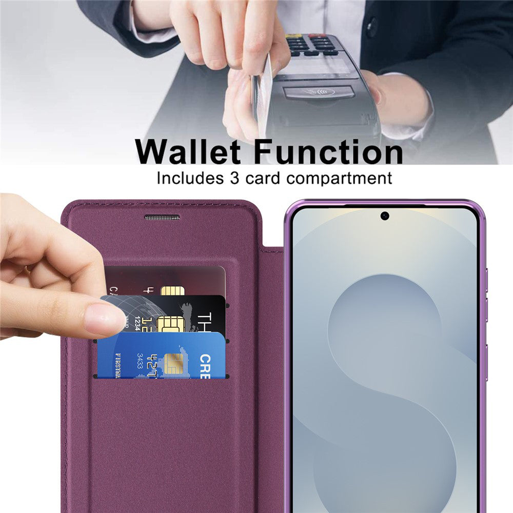 MagSafe Case for Samsung Galaxy S26 S942, Techsuit, SmartMag Book, Purple