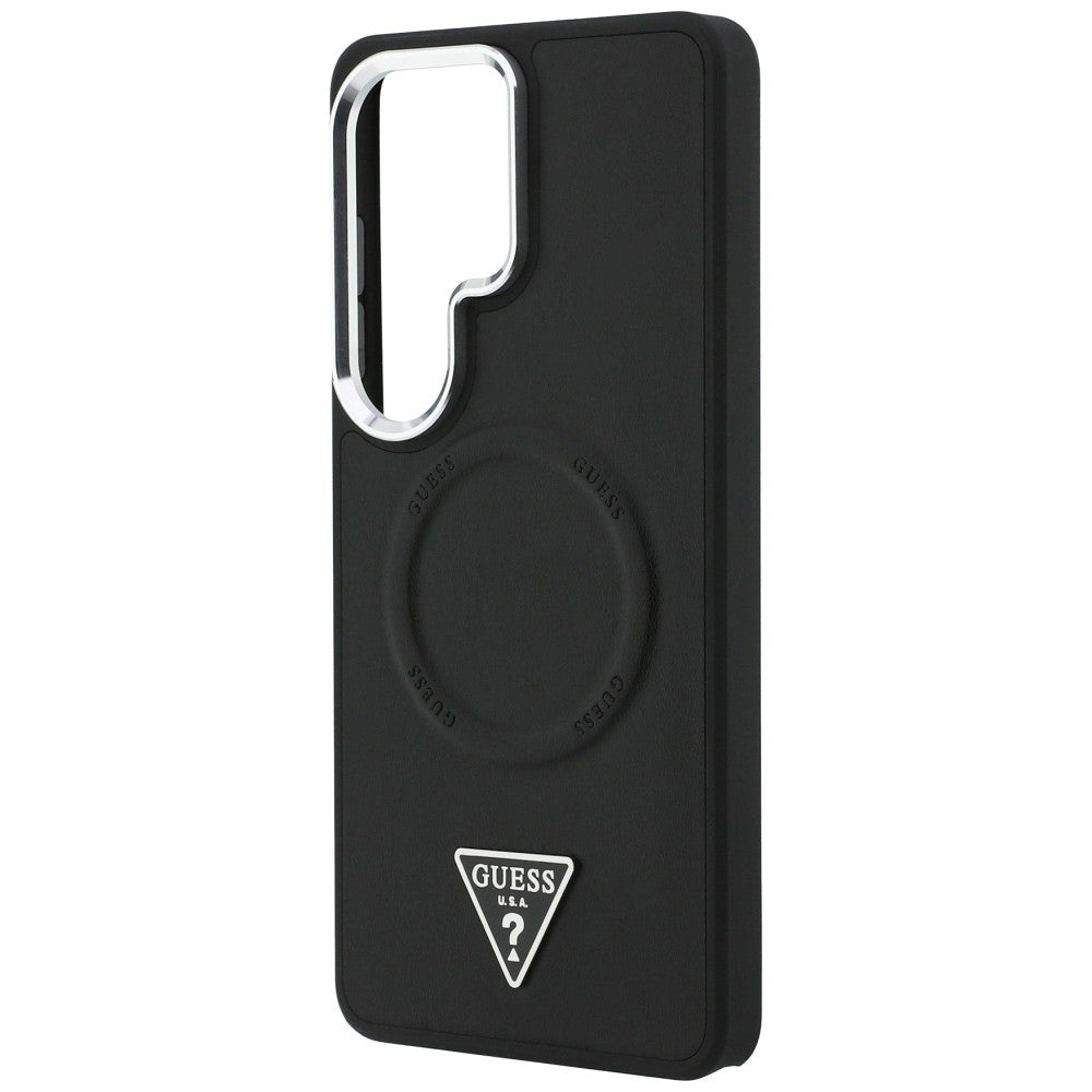 MagSafe Case for Samsung Galaxy S26 Ultra S948, Guess, Embossed Ring Triangle Logo, Black