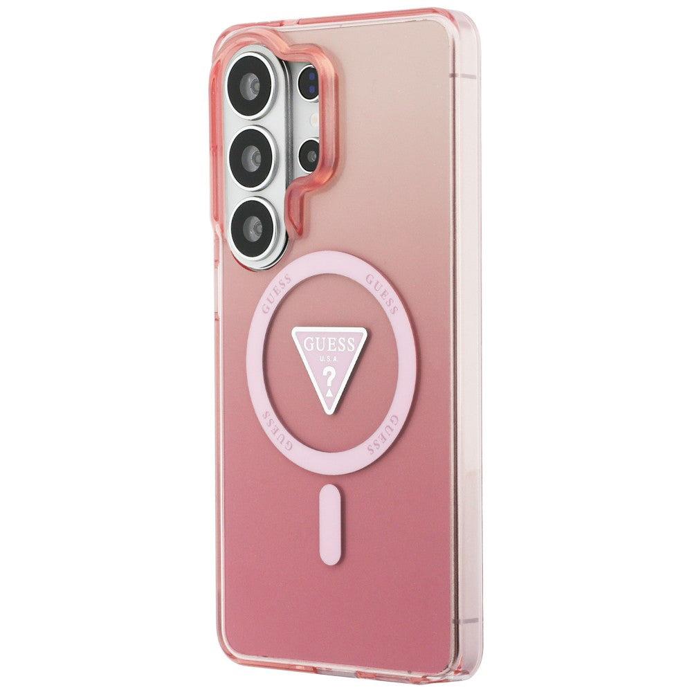 MagSafe Case for Samsung Galaxy S26 Ultra S948, Guess, IML Gradient Triangle Logo, Pink