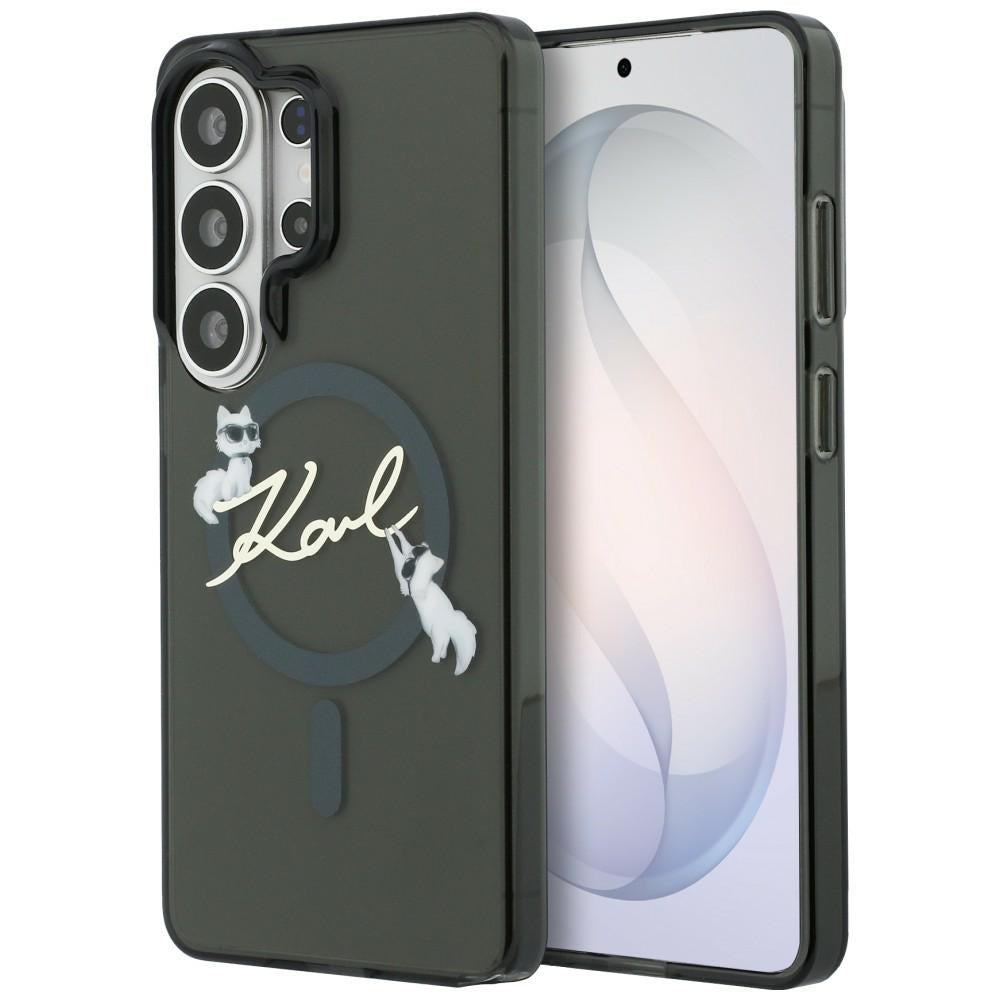MagSafe Case for Samsung Galaxy S26 Ultra S948, Karl Lagerfeld, IML Choupette Karl Script Logo, Black