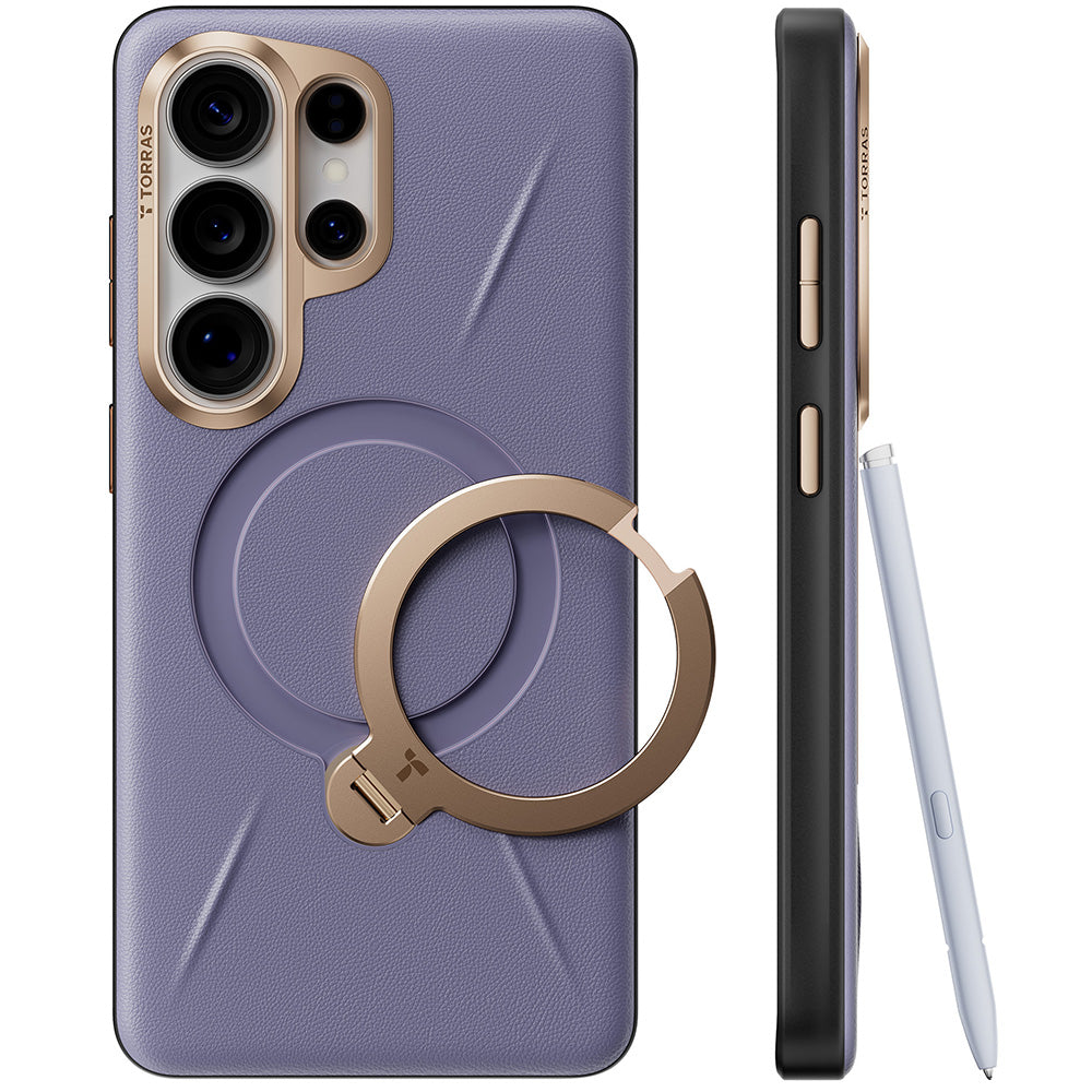 MagSafe Case for Samsung Galaxy S26 Ultra S948, Torras, QPRO Leather, Purple