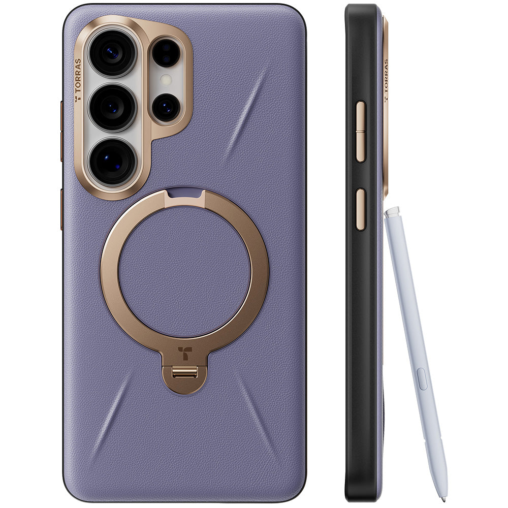 MagSafe Case for Samsung Galaxy S26 Ultra S948, Torras, QPRO Leather, Purple