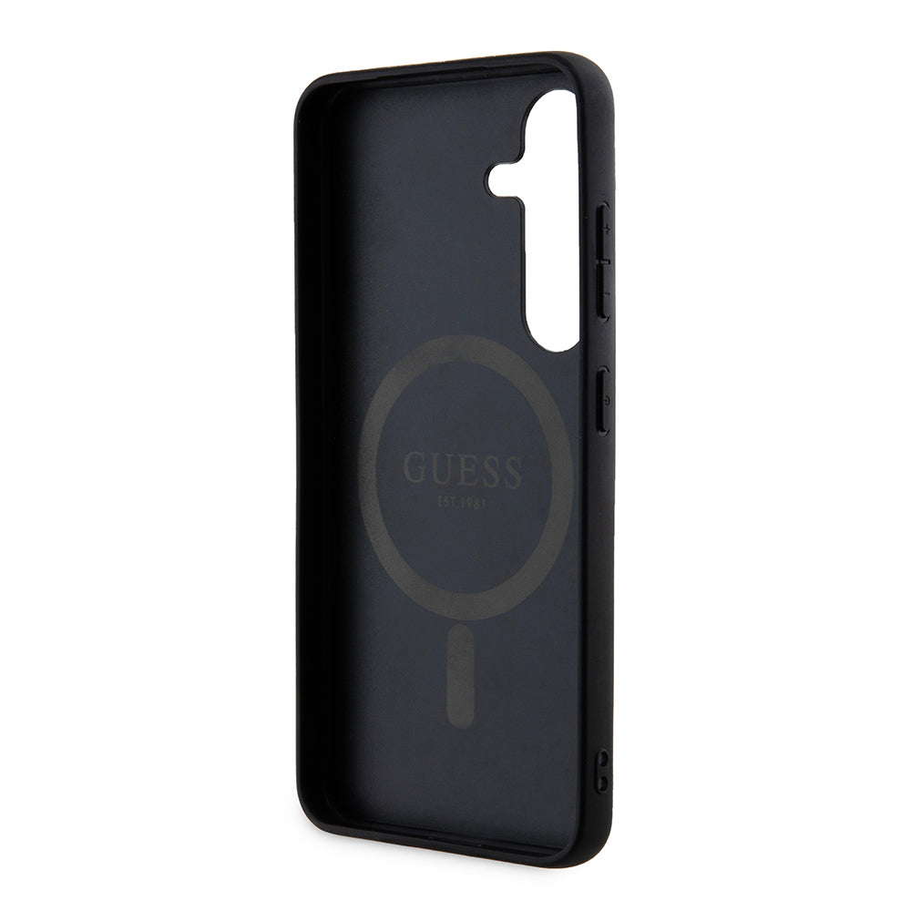 MagSafe Case for Samsung Galaxy Z Flip7 F766, Guess, 4G Collection, Black