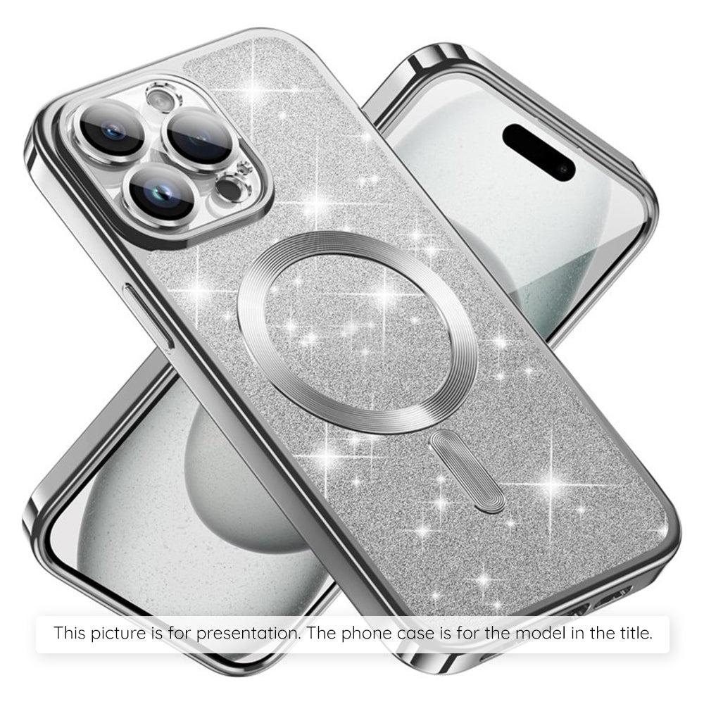 MagSafe Case for Xiaomi 17T, Techsuit, Luxury Glitter, Silver