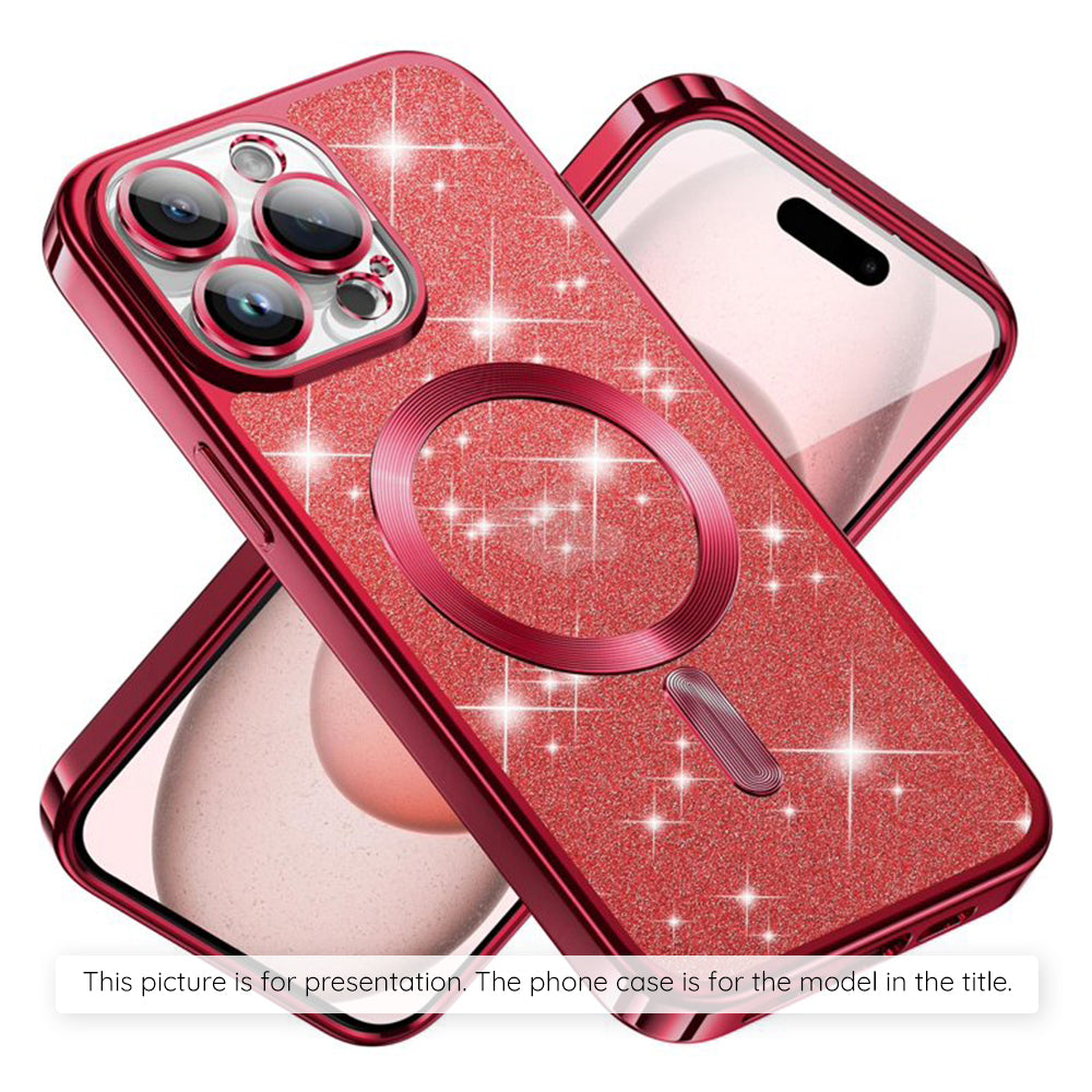 MagSafe Case for Xiaomi 17T, Techsuit, Luxury Glitter, Red